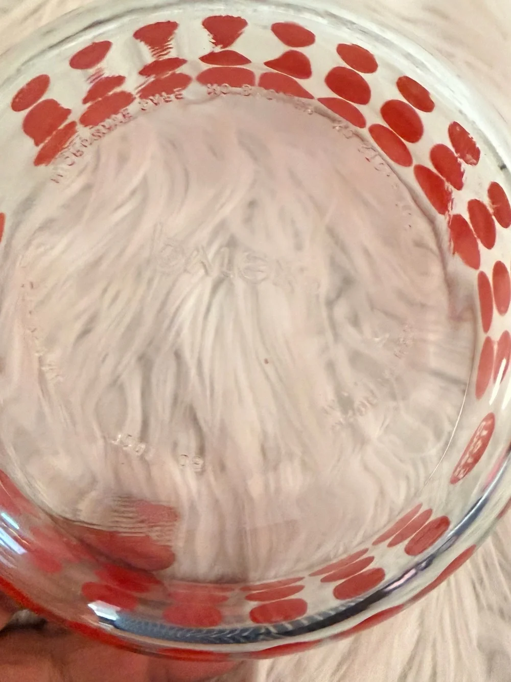 Pyrex 1915 100th Anniversary Red Polka Dot 1 Quart Storage Bowl. no lid